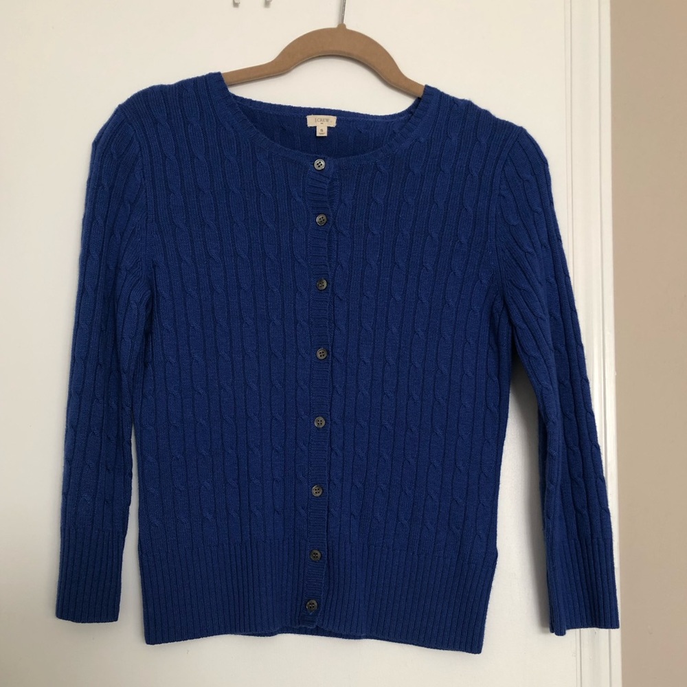 Jcrew blue cardigan sweater size small